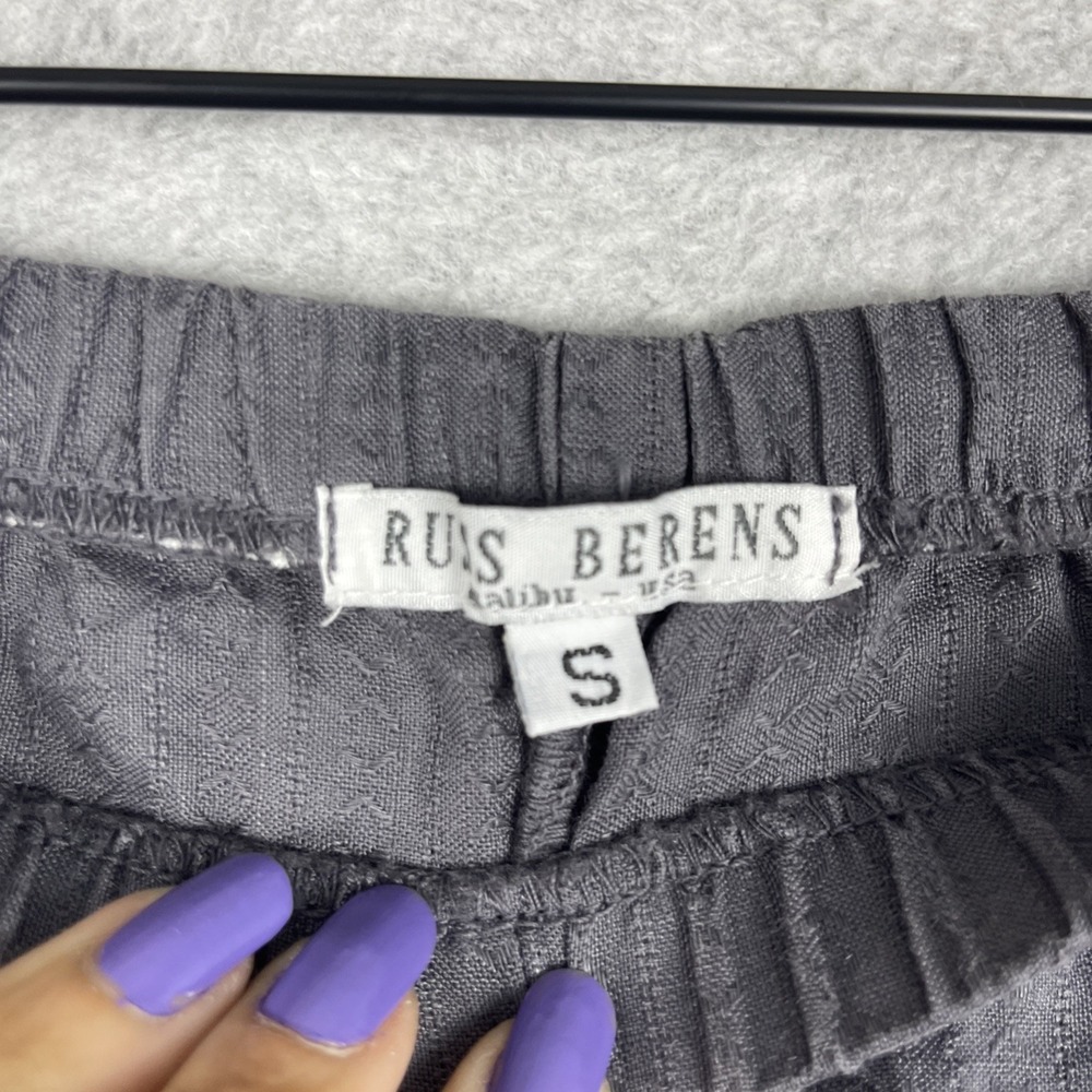 Russ Berens Linen Pull On Pants Womens S Gray Relaxed Lagenlook - Picture 8 of 10